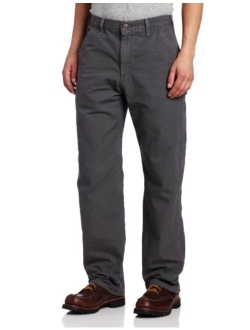 Men's Washed Duck Dungaree Flannel Lined Work Pant