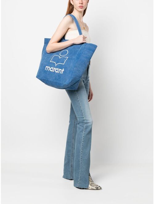 logo-print tote bag