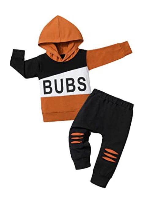 Von Kilizo Baby Boy Clothes Winter Outfits, Toddler Boy Clothes with Cute Dinosaur Infant Hoodie Sweatsuit Top + Pants 2PCS Set