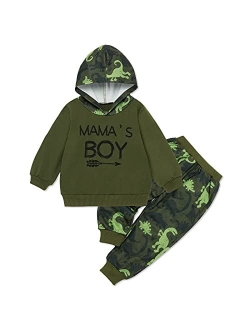 SYNPOS Baby Boy Outfit Fall Winter Clothes Infant Hoodies Casual Pants Set 12 18 Month 2 3 4 5T Clothing 2PC