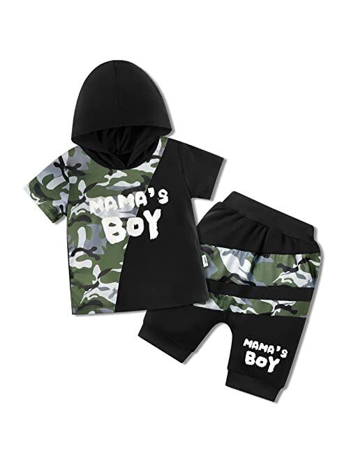 SYNPOS Baby Boy Outfit Fall Winter Clothes Infant Hoodies Casual Pants Set 12 18 Month 2 3 4 5T Clothing 2PC