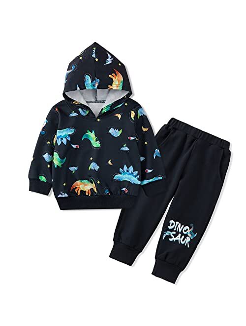 SYNPOS Baby Boy Outfit Fall Winter Clothes Infant Hoodies Casual Pants Set 12 18 Month 2 3 4 5T Clothing 2PC