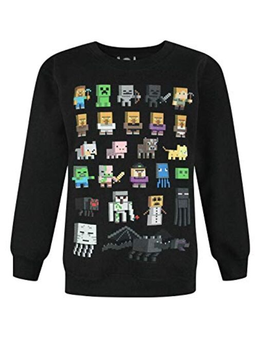 Minecraft Sprites Boy's Black Sweatshirt