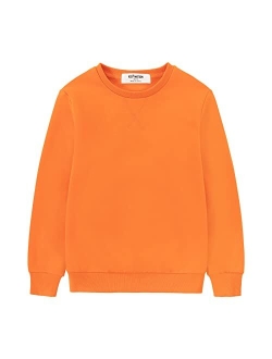 Kids Slouchy Soft Brushed Fleece Casual Basic Crewneck Sweatshirt for Boys or Girls 4-12 Years