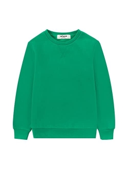 Kids Slouchy Soft Brushed Fleece Casual Basic Crewneck Sweatshirt for Boys or Girls 4-12 Years