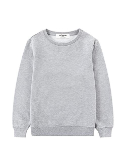 Kids Slouchy Soft Brushed Fleece Casual Basic Crewneck Sweatshirt for Boys or Girls 4-12 Years