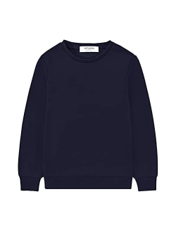 Kids Slouchy Soft Brushed Fleece Casual Basic Crewneck Sweatshirt for Boys or Girls 4-12 Years