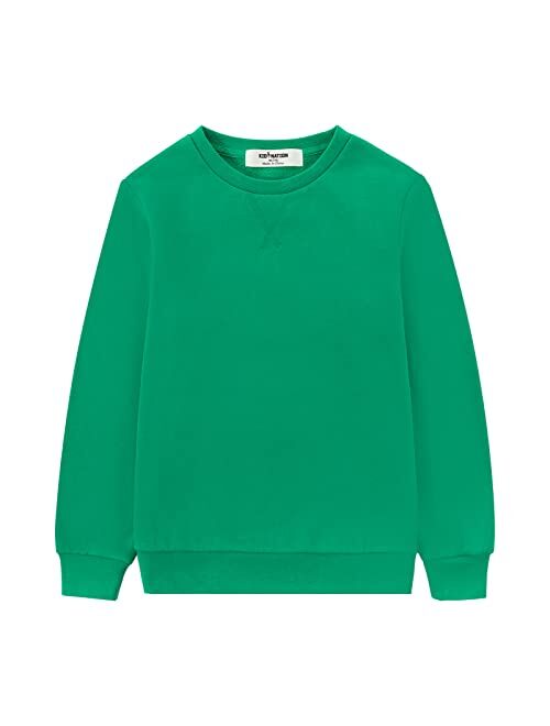 Kid Nation Kids Slouchy Soft Brushed Fleece Casual Basic Crewneck Sweatshirt for Boys or Girls 4-12 Years