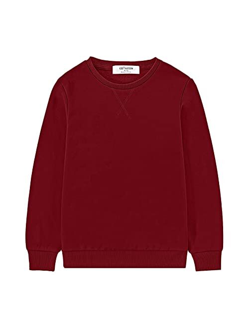 Kid Nation Kids Slouchy Soft Brushed Fleece Casual Basic Crewneck Sweatshirt for Boys or Girls 4-12 Years