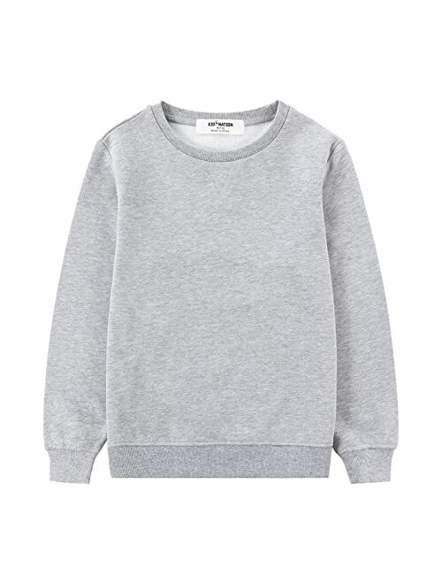 Kid Nation Kids Slouchy Soft Brushed Fleece Casual Basic Crewneck Sweatshirt for Boys or Girls 4-12 Years