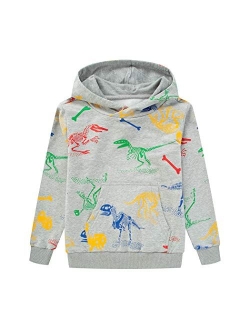 TLAENSON Kids Dinosaur Hoodies for Boys Girls Pullover Hooded Toddler Sweatshirt