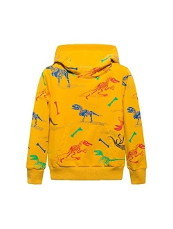 TLAENSON Kids Dinosaur Hoodies for Boys Girls Pullover Hooded Toddler Sweatshirt