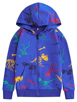 TLAENSON Kids Dinosaur Hoodies for Boys Girls Pullover Hooded Toddler Sweatshirt