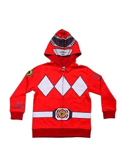 Hasbro Power Rangers Boys Zip Up Hoodie for Little Kids Blue/Red