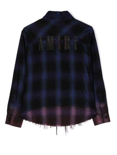 AMIRI KIDS plaid button-front shirt