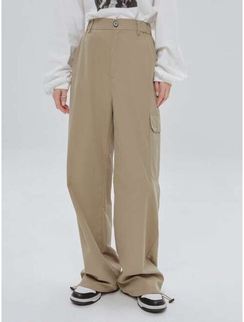 DAZY Flap Pocket Drawstring Hem Cargo Pants