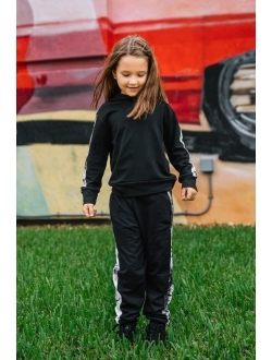 Pfld Girl's Sweatsuit Pullover Hooded Sweatshirt and Sweatpants Sets 2 Piece Jogger Outfits