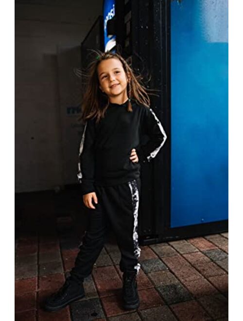 Pfld Girl's Sweatsuit Pullover Hooded Sweatshirt and Sweatpants Sets 2 Piece Jogger Outfits