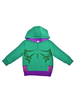 Spiderman or Hulk Boys Hoodie for Toddler, Little and Big Kids Red or Green