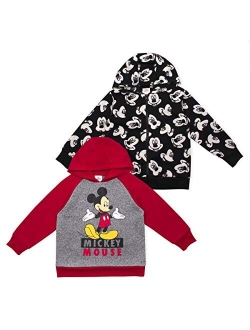 Mickey Mouse Boys 2 Pack Hoodie for Toddler and Little Kids Grey/Black/Red