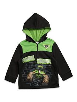 Monster Jam Pullover Fleece Half Zip Hoodie Black/Green