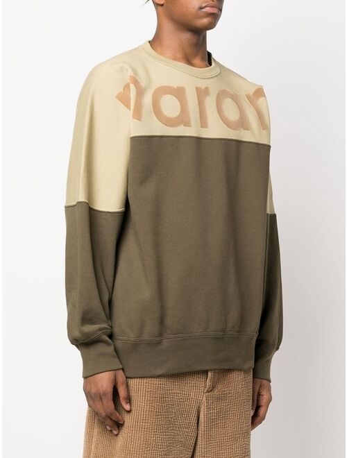 Isabel Marant colour-block logo-print sweatshirt