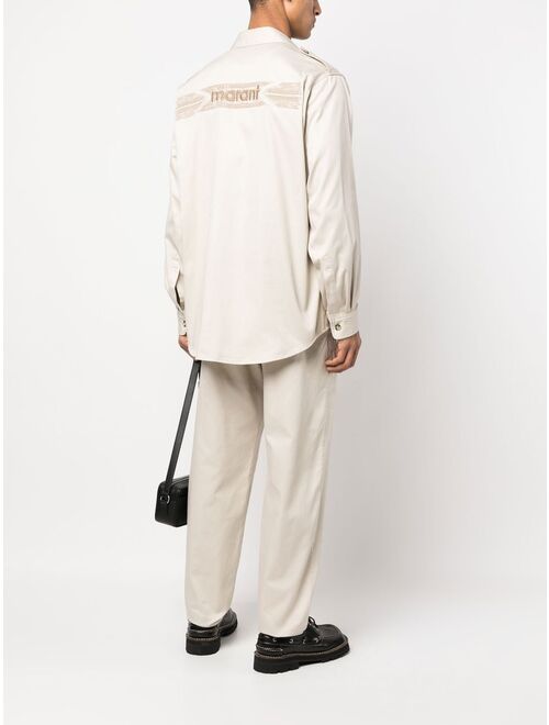 Isabel Marant logo-embroidery cotton shirt