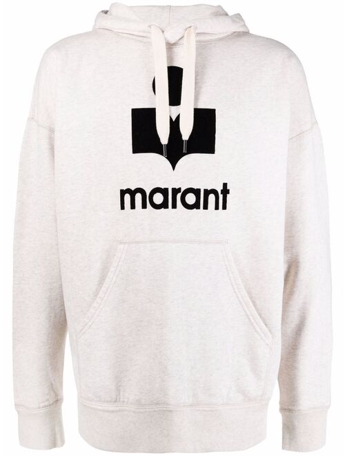 Isabel Marant Miley flocked-logo hoodie