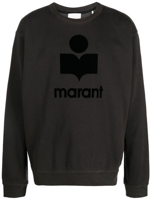 Isabel Marant flocked-logo crew neck sweatshirt