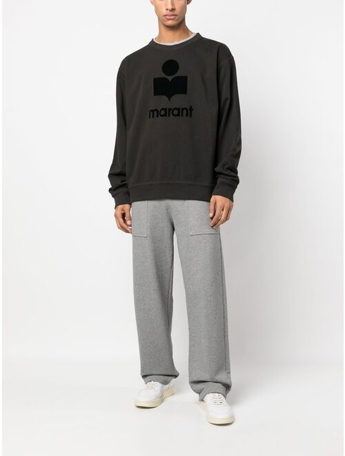 Isabel Marant flocked-logo crew neck sweatshirt