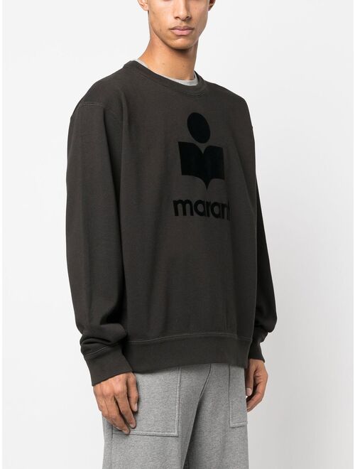 Isabel Marant flocked-logo crew neck sweatshirt