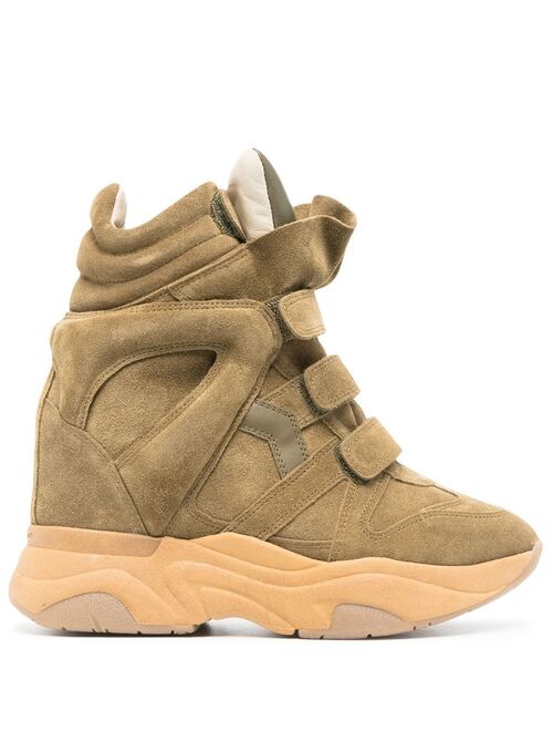 Isabel Marant Balskee suede high-top wedge sneakers