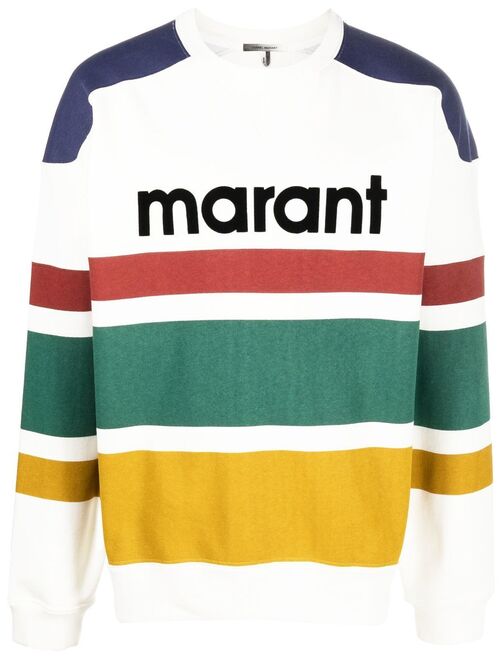 Isabel Marant logo-print striped sweatshirt