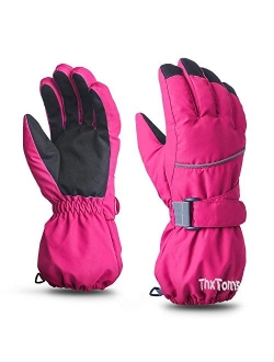 ThxToms Kids Warm Gloves Winter Waterproof Snow Gloves for Ourdoor Sports, Toddler Bulky Ski Gloves for Boys Girls