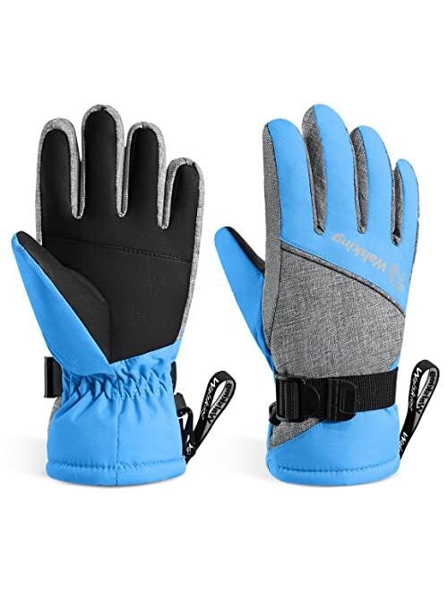 Walsking Kids Winter Snow&Ski Gloves-3M Thinsulate Waterproof Cold Weather Youth Gloves for Skiing,Snowboarding-Fits Boys and Girls