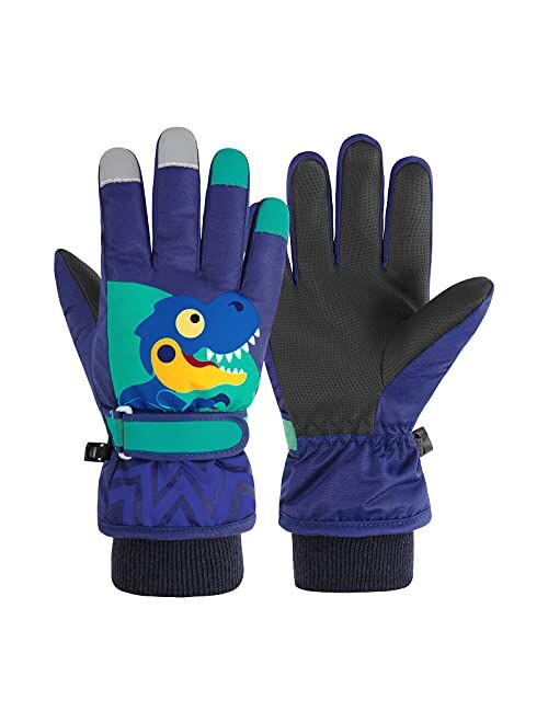 American Trends Kids Waterproof Winter Gloves Warm Snow Gloves Boys Girls Ski Gloves Toddler Mittens Windproof