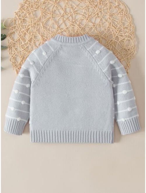 Shein Baby Striped Pattern Raglan Sleeve Sweater