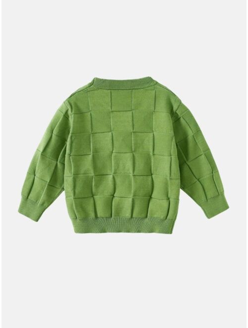 Shein Toddler Boys Cartoon Embroidery Sweater