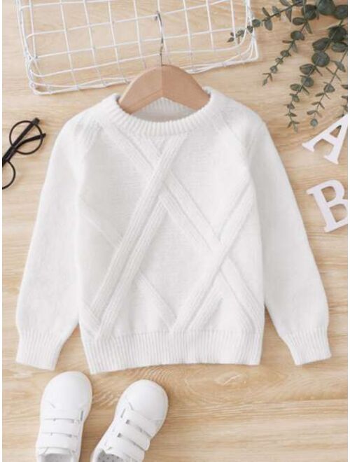 Shein Toddler Boys Solid Textured Knit Sweater