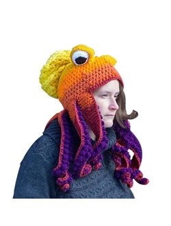 Aizami Knitted Winter Hat Knit Beanie Octopus Hat Unique Soft and Warm Hand Weave Hat for Women and Men