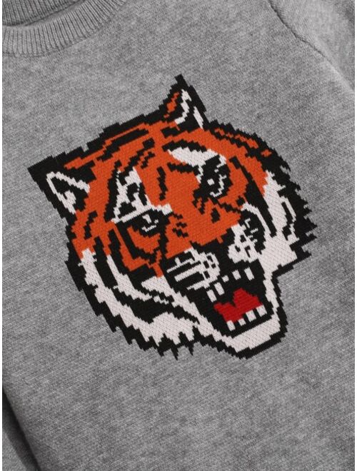 SHEIN Toddler Boys Tiger Pattern Sweater