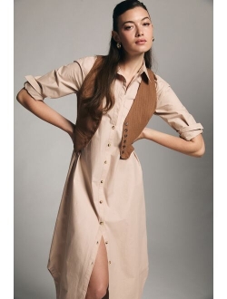 By Anthropologie Long-Sleeve Shirt Dress