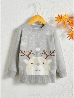 Toddler Boys Cartoon Pattern Sweater