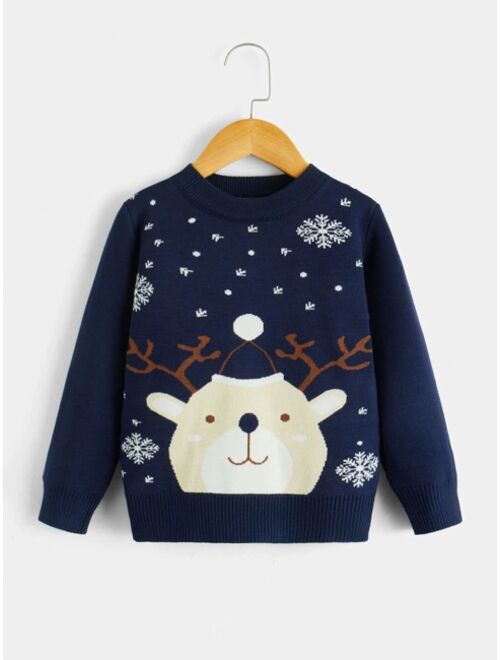 Shein Toddler Boys Cartoon Pattern Sweater