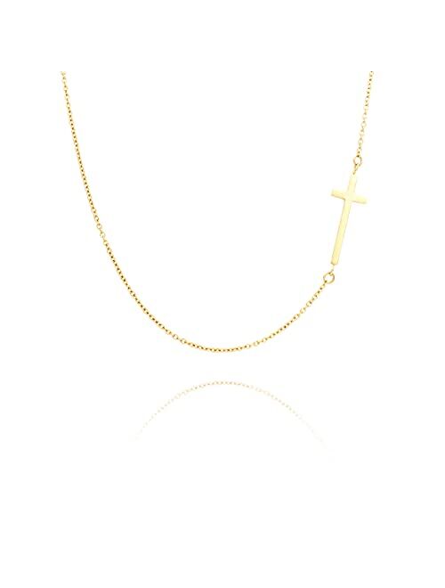 CARITATE Gold Cross Necklace For Women Trendy, Dainty Cross 18K Gold Layered Necklaces For Women, 18K Gold Plated Women Cross Necklace