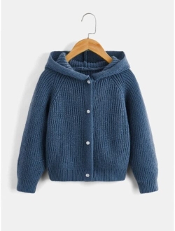 Toddler Boys Raglan Sleeve Hooded Cardigan