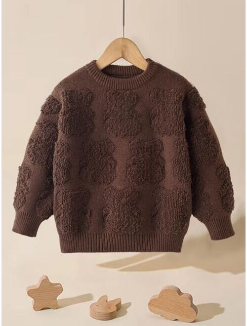 Shein Toddler Boys Solid Crew Neck Sweater