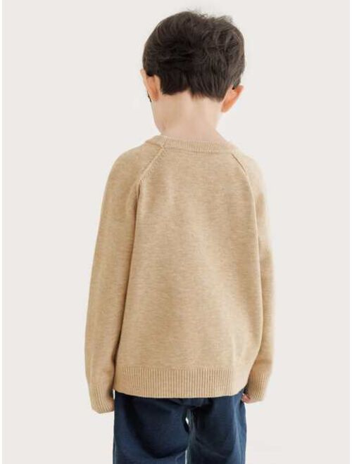 Shein Toddler Boys 1pc Pocket Front Raglan Sleeve Sweater