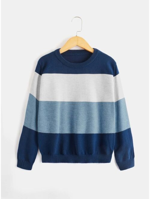 Shein Boys Color Block Sweater