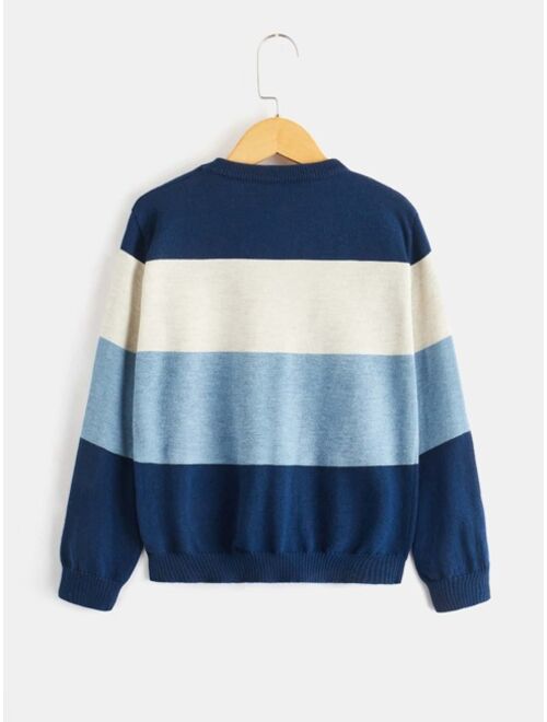 Shein Boys Color Block Sweater